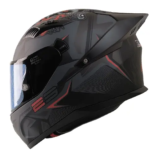Fazer FX 211 Beast Black Full Face Motosiklet Kaskı - Güneş Vizörlü ABS resmi