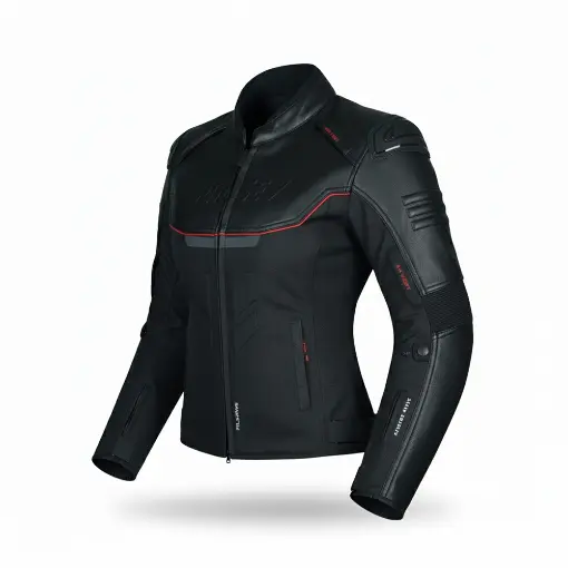 Prosev Falcon Leather Siyah 4 Mevsim Motosiklet Montu - CE Korumalı YKK Fermuar resmi