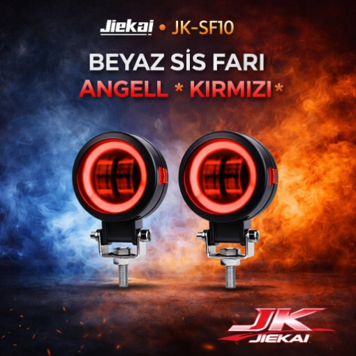 Jiekai JK-SF10 Angel Sis Farı Beyaz Kırmızı - Çift Renk LED Güçlü Aydınlatma resmi