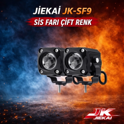 Jiekai JK-SF9 Çift Renk Sis Farı - Beyaz ve Sarı Çok Modlu LED Aydınlatma resmi
