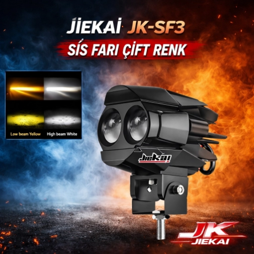 Jiekai JK-SF3 Çift Renk Sis Farı - IP67 Beyaz Sarı LED Yüksek Lümen resmi