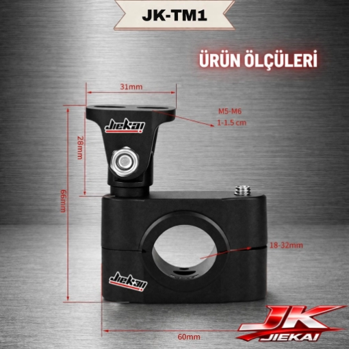 Jiekai JK-TM1 Universal Sis Far Ayağı - Ekonomik Alüminyum Montaj Aparatı resmi